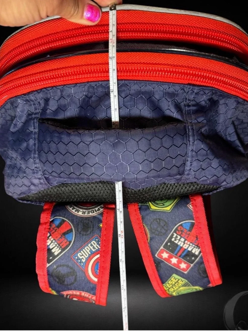 Marvel Kids Backpack in Red and Blue with Superhero Graphic